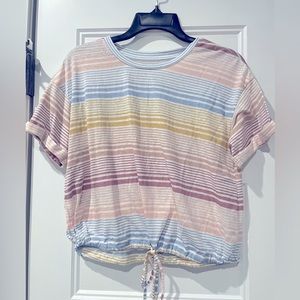 Women’s American Eagle Striped Top with Tie at Waist